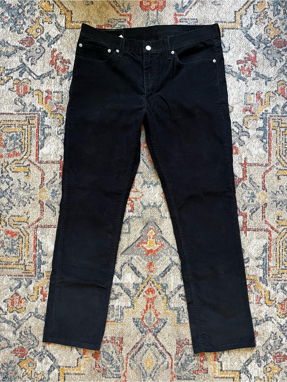 Black Straight-Leg Corduroy Pants Levis 511 34x30